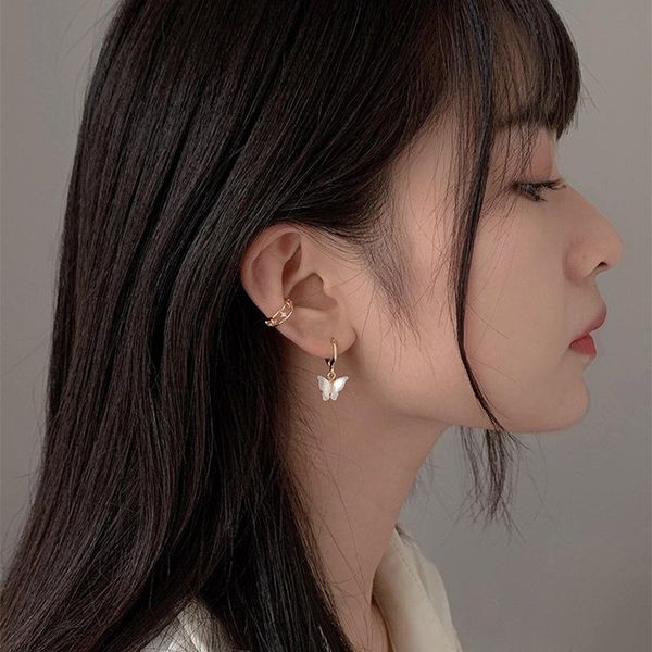 

hoop & huggie high sense of a word set pendant necklace female fashion simple ins design clavicle chain, Golden;silver