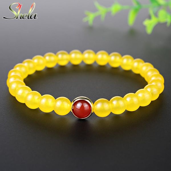 

natural stone beaded charm bracelet for women elastic copper ring yellow red white purple bangle trendy fashion jewelry bracelets, Golden;silver