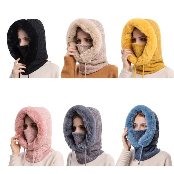 

beanies mxma outdoor ski windproof hat mask cover winter fur for women