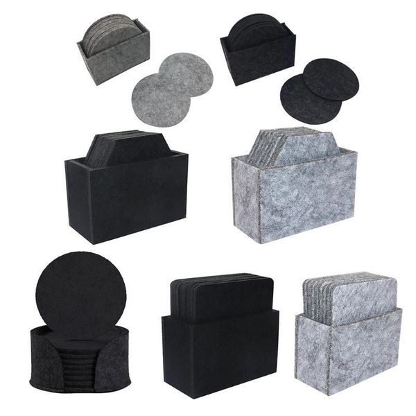 

mats & pads 10pcs waterproof felt drink set with holder modern decorative coasters table