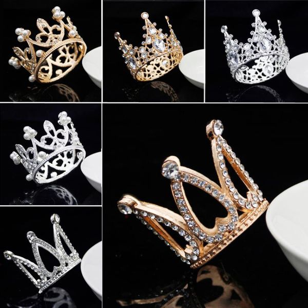 

hair clips & barrettes fashion small tiaras and crowns for girls princess birthday cake crown kids party jewelry ornaments, Golden;silver