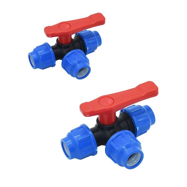 

watering equipments t-type 20mm 25mm pvc pe tube tee quick connector ball valve water splitter dn15 dn20 garden tap flow control 1pc