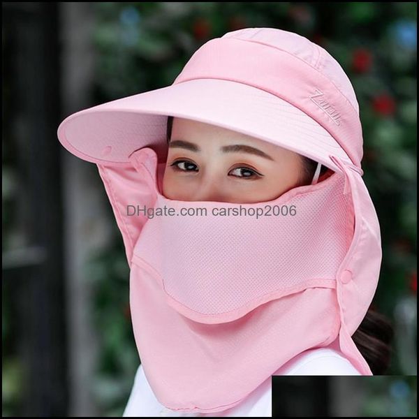 Шляпы широких колпачков, шарфы перчатки AESSOOOSWIDE BRIM HATS Sun Sun Hat Womens Anti-UV Big Sunscreen Рыбак Корейский Наружный Велосипедные Путешествия