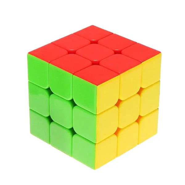 Clássico Cubo Mágico Brinquedos 3x3x3 PVC Sticker Block Puzzle Velocidade Cubo Cores Açúcar