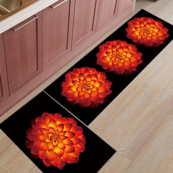 

flower dahlia kitchen rug bedroom entrance doormat home floor decor carpet bathroom anti-slip carpets