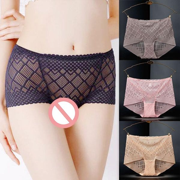 

women's panties plus size women lace panty underwear lady knickers boyshort mesh lingerie female seamless briefs underpants 2xl, Black;pink