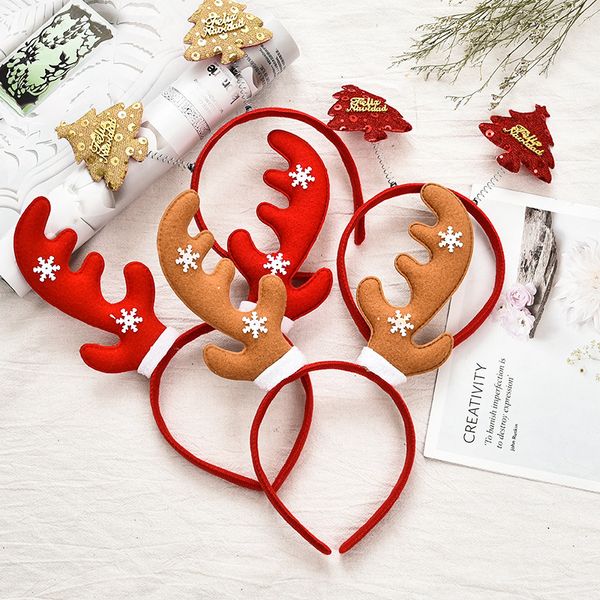 Cappello per la fascia di Natale toppers santa albero antler antlers bidella per bambini adulti per copricapi per copricapo rendeer grazioso festa di Natale cosplay pop foto cabina hy0133