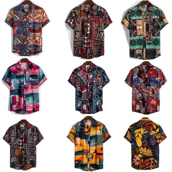 

men's casual shirts shirt summer short sleeve linen indian ethnic style men's floral z1qa skwu, White;black