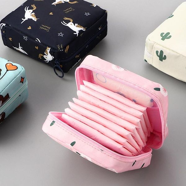 

waterproof tampon storage bag cute sanitary pad pouches portable makeup lipstick key earphone data cables organizer cosmetic bags & cases