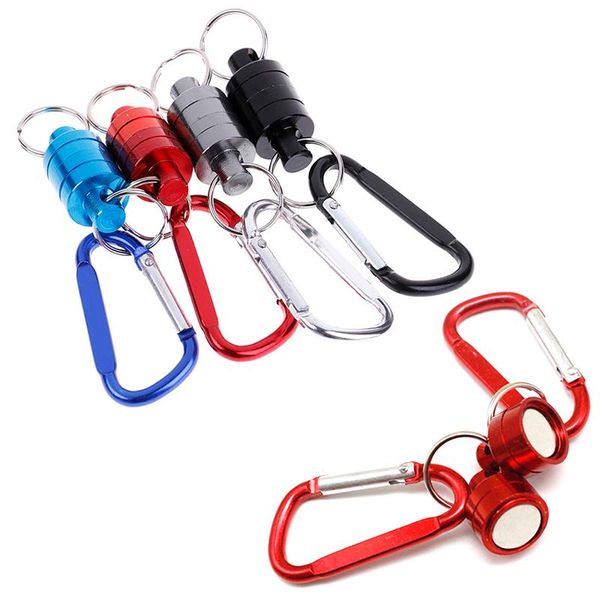 

1pcs stainless steel magnetic release clip landing net holder quick fishing tool lanyard cable pull 4kg accessories