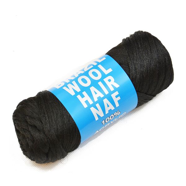 

dreadlocks african wig chemical fiber polypropylene yarn woolen yarn ball brazil brazilian wool hair, Black