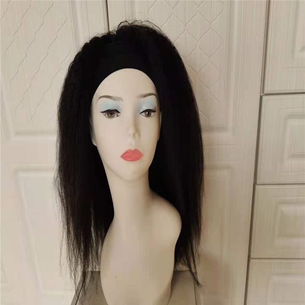 Brazilian Human Virgin Remy Headband Headband Wigs Grade 9A Produtos Não Transformados Natural Kinky StAight para Mulheres Negras