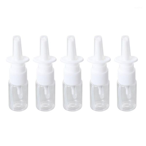 

storage bottles & jars 5 pcs 10ml portable nasal sprayer bottle rhinitis refillable fine mist empty spray (10m transparent flat shoulder