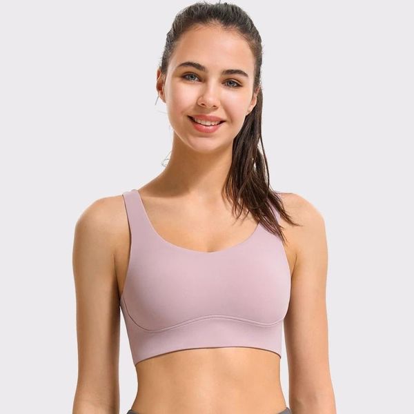 

yoga outfit women sports underwear elastic running bra padded workout beautiful cross back buckle gym crop fitness vest