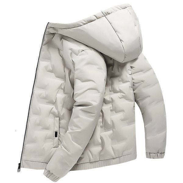 

down winter hood streetwear men's warm jacket thick male parkas, Black