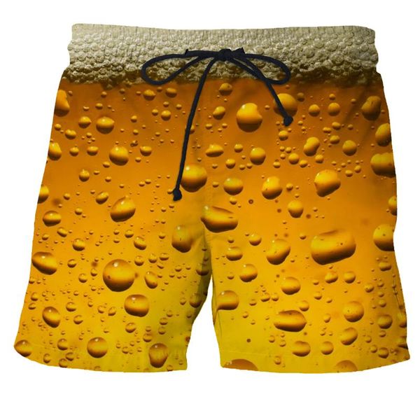 

men's shorts 2021 summer beer 3d printing casual beach mascuino gym street resort fashionable sports pants, White;black
