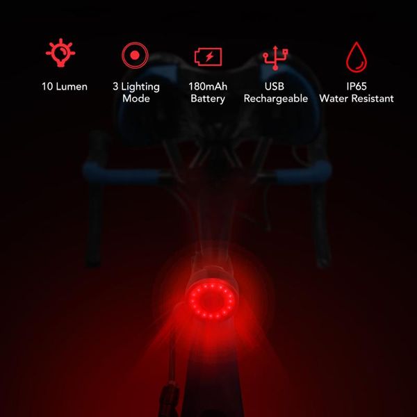 

bike lights mini tail light usb rechargeable led rear helmet backpack lamp safety warning strobe bicycle
