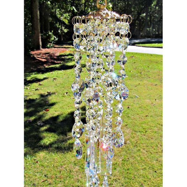 

decorative objects & figurines wind chimes for home decoration colorful crystal outdoor yard lawn garden windchimes