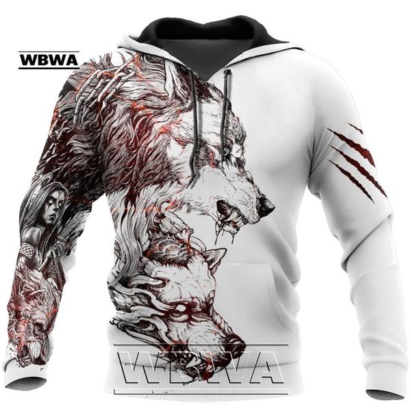 

men's hoodies & sweatshirts tattoo wolf 3d all over printed mens harajuku streetwear fashion hoodie autumn jacket tracksuits drop r3, Black