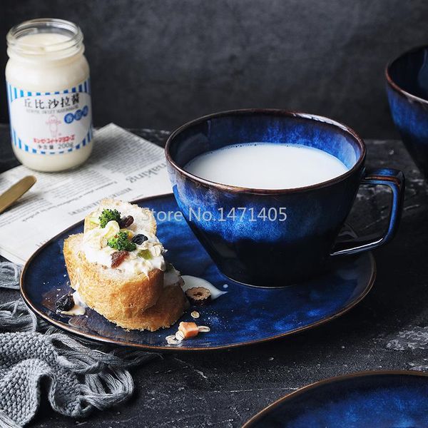 

dishes & plates one person european creative western breakfast tableware set household ceramic plate milk cup oatmeal bowl