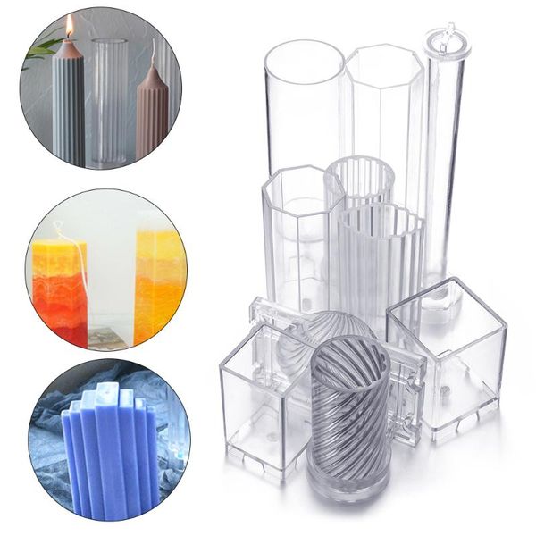 

craft tools 1pc plastic transparent candle mold soap molds cake decoration diy handmade crafts christmas wedding supplies