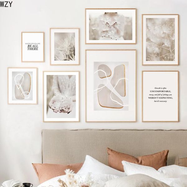

paintings dandelion white flower picture home wall art canvas painting modern nordic quote figure and prints for dormitory decorposters