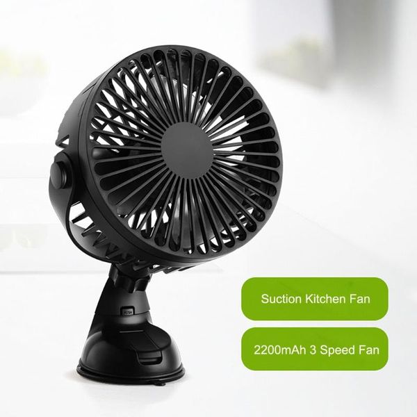 

electric fans usb rechargeable 2200mah battery operated suction cup 3 speeds outdoor car home office kitchen fan strong wind