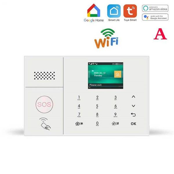 

wifi gsm alarm system for home wireless security burglar kit 2g 4g smart life tuya app control work with alexa