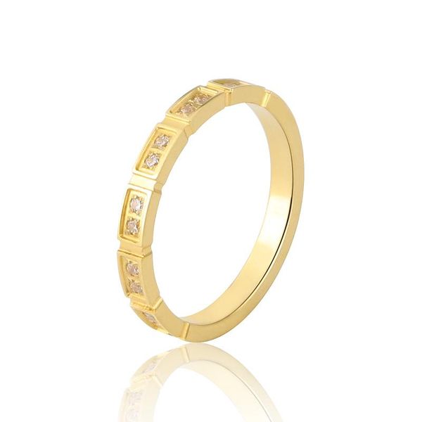 

wedding rings arrival exquisite half circle inlaid zircon ring stainless steel anillo women fashion jewelry wholesale, Slivery;golden