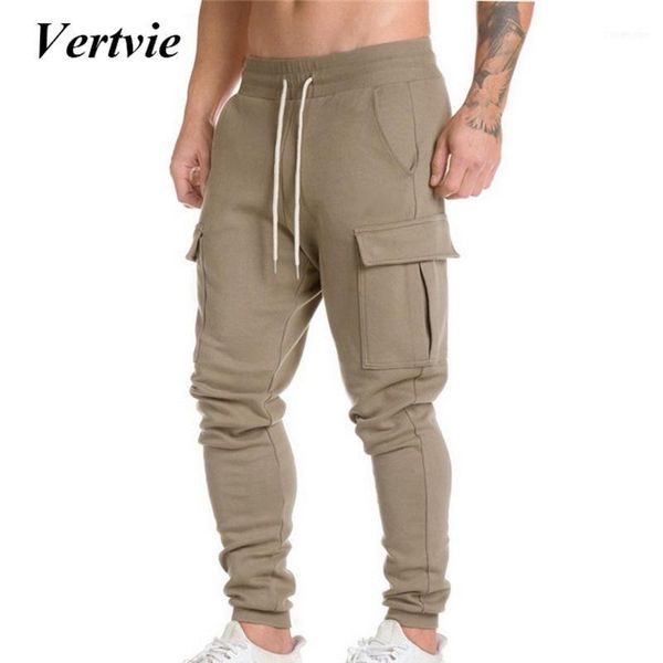 Calças Corridas Vertvie Mens Compressão Jogger Gym Lápis Homens Camuflagem Calças de Carga Leggings Cama Covê Costas