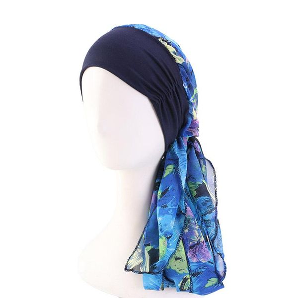 

modal cotton wide-brimmed headband chiffon ribbon scarf hat pirate ethnic head-wrapping wholesale beanies