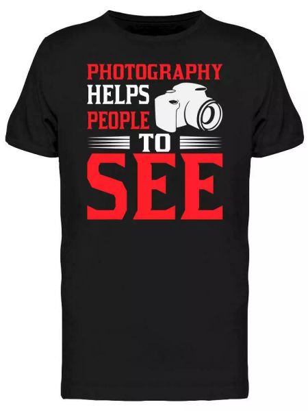 

pgraphy helps people to see tee men's -image by shutterstock, White;black