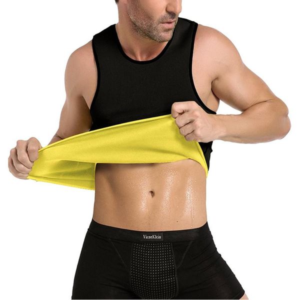 

men's body shapers sweat vest shaper shirt thermo slimming sauna suit weight loss shapewear ultra neoprene waist traine, Black;brown