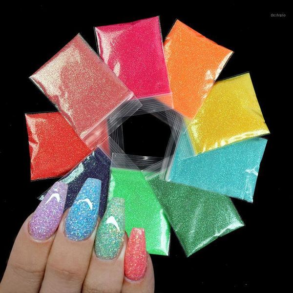 

bags gradient color nail art mermaid glitter powder sugar candy pigment accessories uv gel polish manicure tips christmas1, Silver;gold