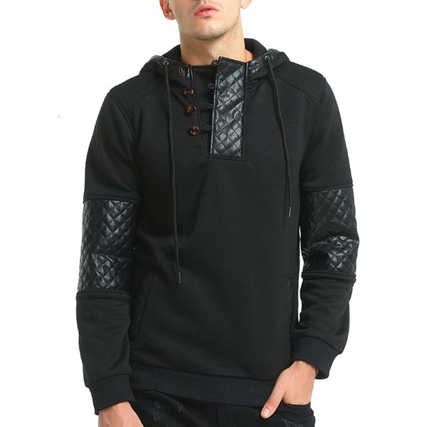 

tracksuit Sweatpants man's hood long hoodies with leather shreds fashion sweatshirt jacket, Gray