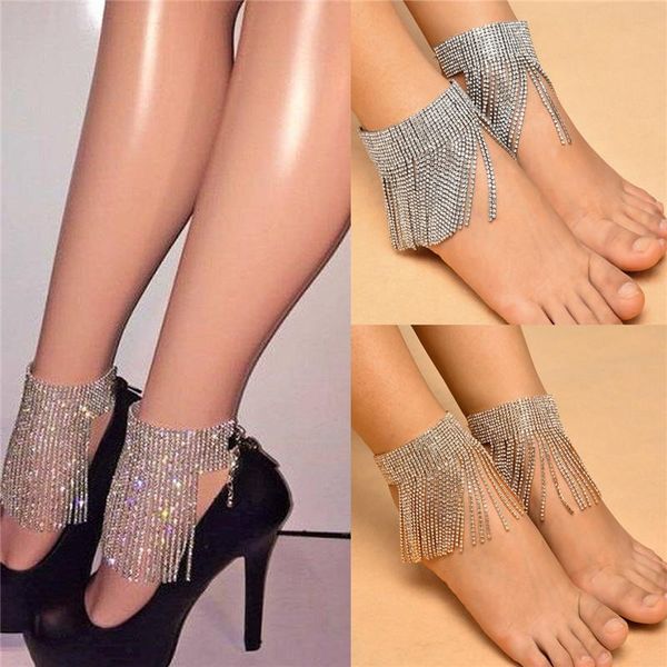

sexemara punk shiny rhinestone anklets for women ethnic ankle chain foot jewelry turkish barefoot party, Red;blue
