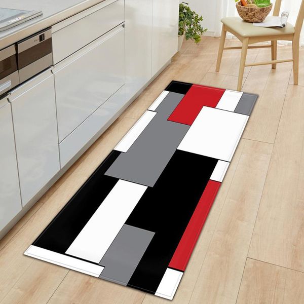 

carpets modern long strip bedroom entrance mat kitchen doormat 3d pattern home floor decoration living room carpet bathroom non-slip rug