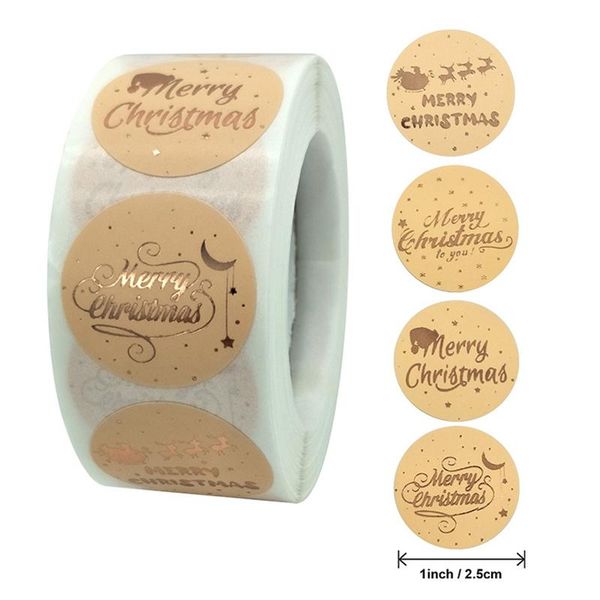 

500pcs 6 designs 1 inch christmas theme seal labels stickers for diy gift baking package envelope stationery decoration wrap