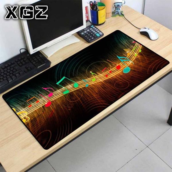 

mouse pads & wrist rests xgz large pad happy note pattern computer notebook office game accessories desk mat wireless charging