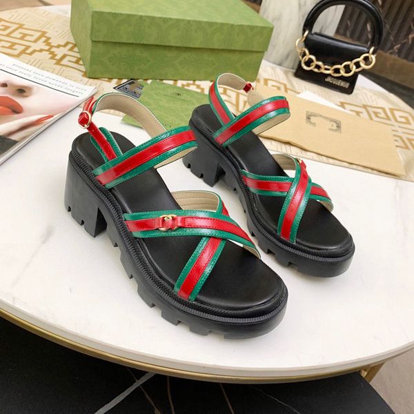 

sandals slippers high end 2021 summer new leather high heels fashion metal chain open toe woven thick soled sandals zly, Black