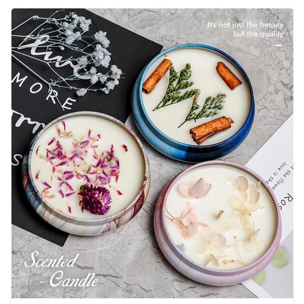 

candles flat tinplate scented candle jar home decoration birthday gift