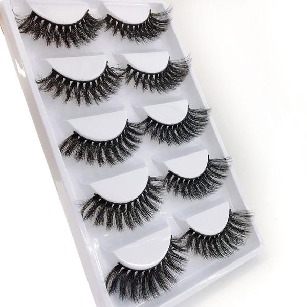 

thick long 5 pairs mink eyelashes lasting lashes natural dramatic volume extension 3d false eyelash