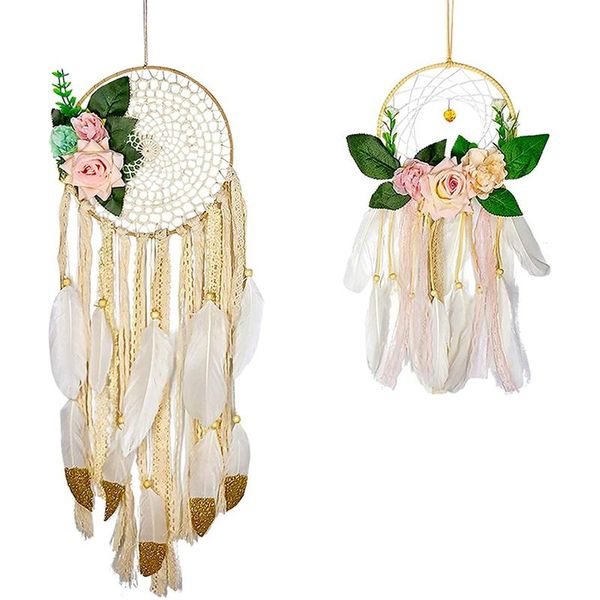 

pcs boho dream catchers handmade dreamcatchers flowers macrame catcher wall hanging decoration decorative objects & figurines