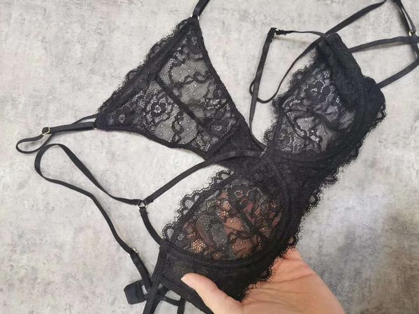 

bra set lace steel, Red;black