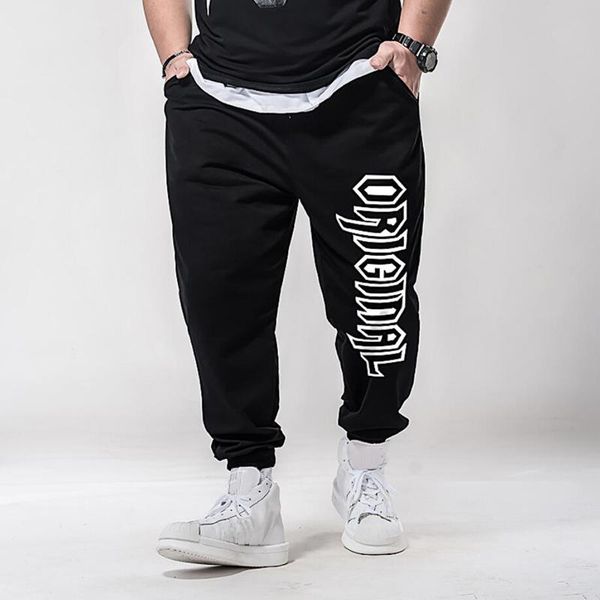 

autumn winter men fleece sweatpants sports pants letter plus size 6xl 7xl 8xl casual high waist elasticity stretch 48 men's, Black