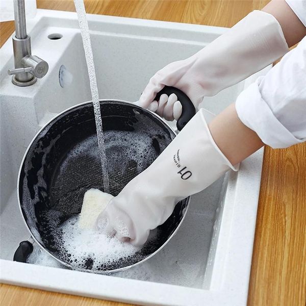 

dishwashing gloves female rubber kitchen washing vegetables household chores cleaning durable thin waterproof clothes glovesols disposable