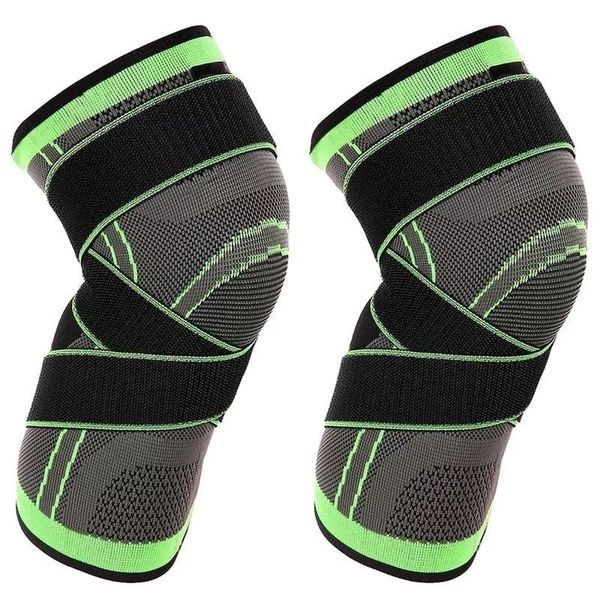 

pair men women knee support compression sleeves joint pain arthritis relief running fitness elastic wrap brace pads with elbow &, Black;gray