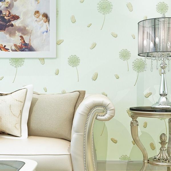 

wallpapers pink dandelion non woven wallpaper modern simple bedroom living room tv background wall sticker pastoral style floral