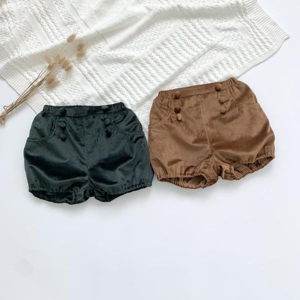

shorts velvet bloomers toddler brand baby girl pp boutique clothing 2021 autumn girls clothes diaper cover for, Black