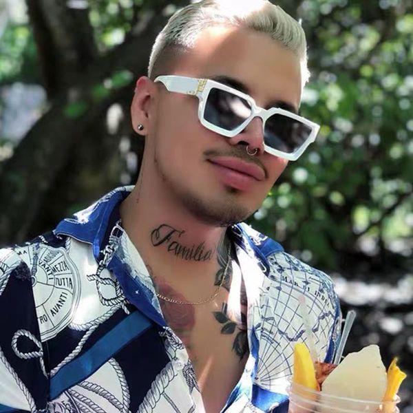 

retro square sunglasses oversized millionaire big frame sun glasses trendy vintage eyewear luxury brand designer eyewear uv400 glasses whole, White;black